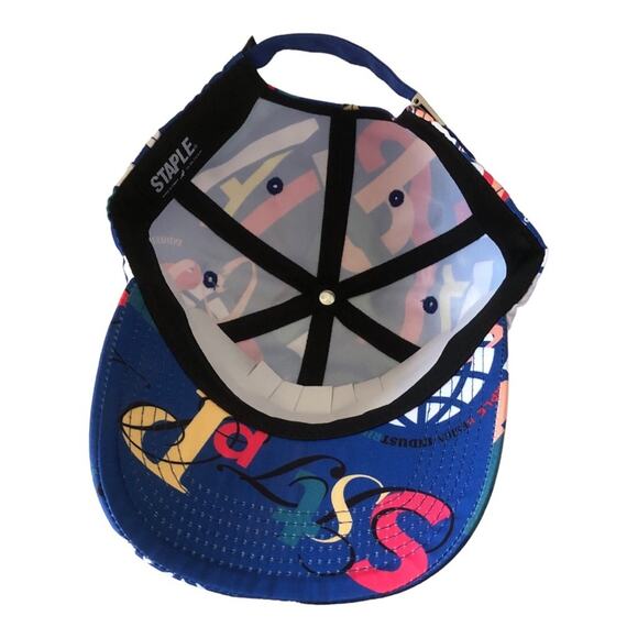 Staple NWT Men’s Streetwear Blue Red Orange Yellow Graphic Snap-Back Hat - Picture 9 of 12
